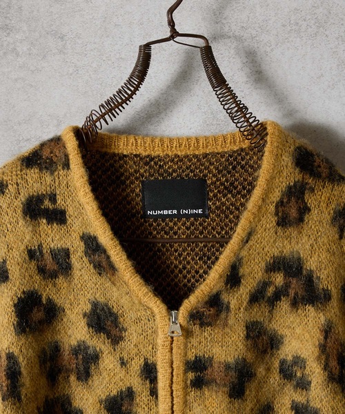 LEOPARD JACQUARD KNIT ZIP-UP CARDIGAN / レオパード ジャガード