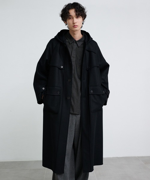 軽量 / 保温〉スーパーロングリバーメルトンダッフルコート（ダッフル