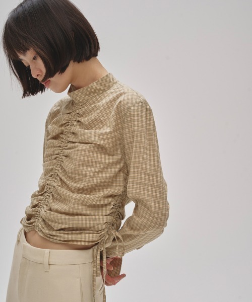 セール】Checkgather Compact Blouse（シャツ/ブラウス）｜TODAYFUL