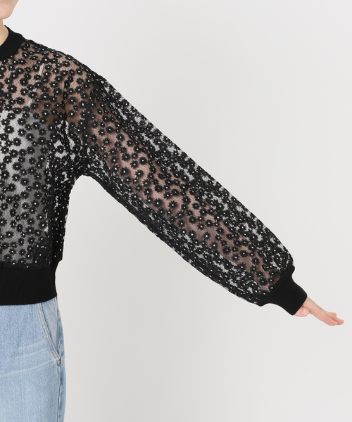 IENA（イエナ）の「フラワーレースニットカーディガン（カーディガン