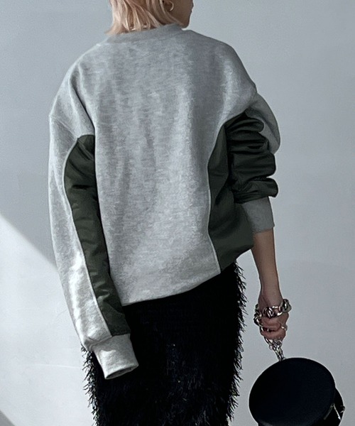 chuclla（チュクラ）の「異素材パネルデザイン 2トーン プルオーバー