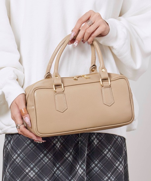 AULENTTI/オウレンティ 2Wayレザーボストンショルダーバッグ 牛革