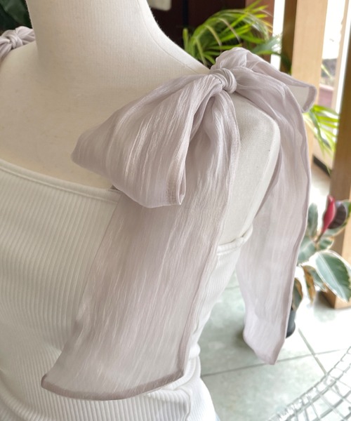 NOMAE（ノーマエ）の「【再入荷】シアーリボンキャミ / カップ付き