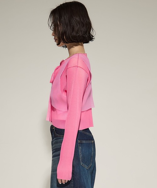 kotohayokozawa/コトハヨコザワ】SHEER LAYERED CARDIGAN/シアー