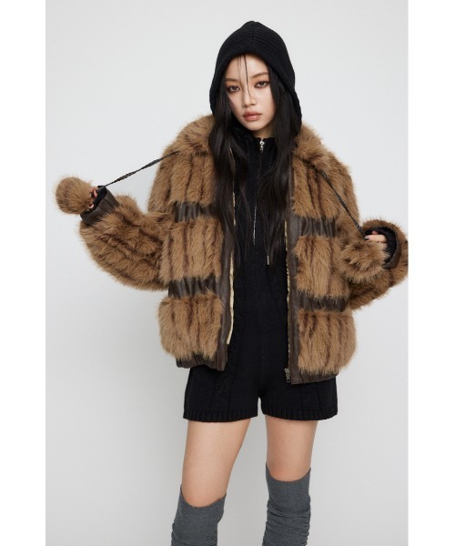 セール】POMPOM FAUX ファージャケット（その他アウター）｜LAGUA GEM