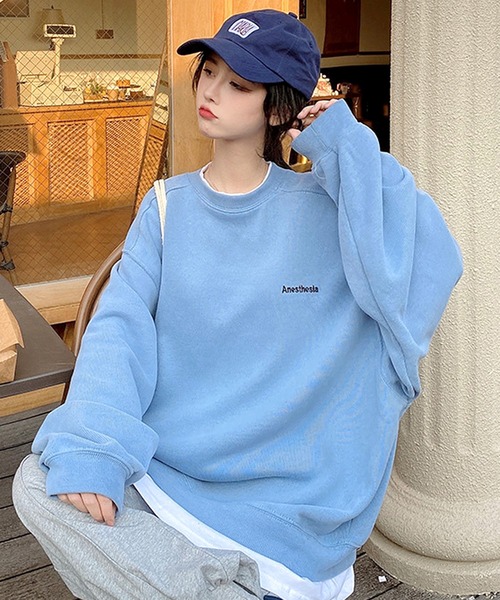 ボリュームスリーブ ストリートデザイン クルーネック オーバーサイズ