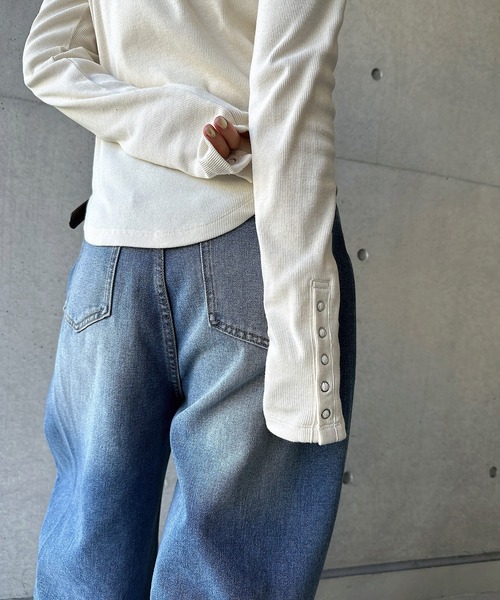 セール】ワイドデニムカーブパンツ（デニムパンツ）｜andme