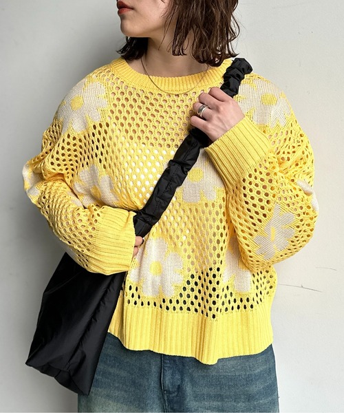 CPCM（シーピーシーエム）の「お花メッシュニット（ニット/セーター