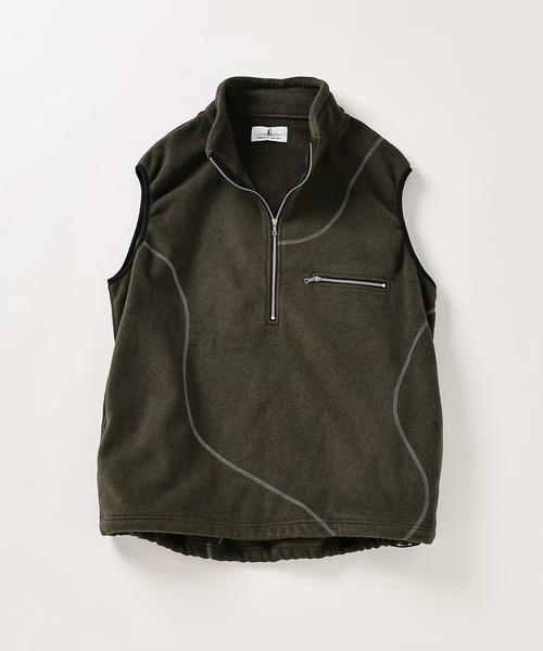 セール】E. TanC(タンク) POLARTEC HALF ZIP SEAMED ベスト（ベスト