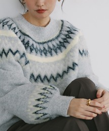 ノルディック柄ニット」に該当するグレー/灰色系のファッション通販