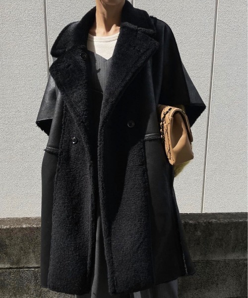 Ameri（アメリ）の「REVERSIBLE BOA PONCHO COAT（ポンチョ）」 - WEAR