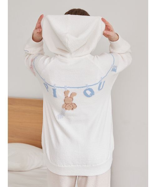 エアリーモコウォッシングアニマルジャガードパーカ（ルームウェア