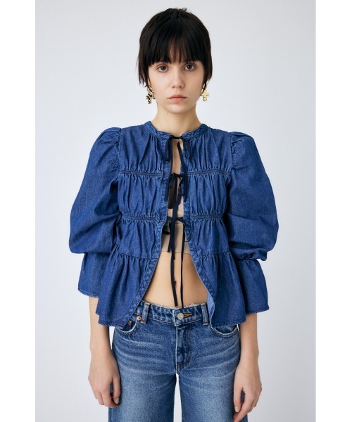 MOUSSY（マウジー）の「2WAY DENIM SHIRRING ブラウス（シャツ