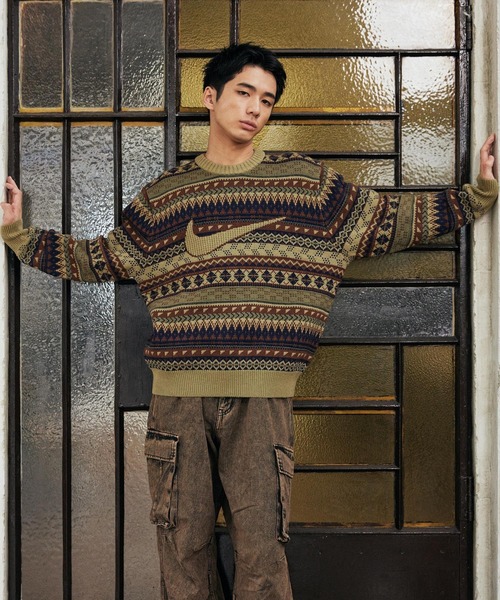 セール】ナイキ ライフ メンズ フェア アイル スウッシュ セーター