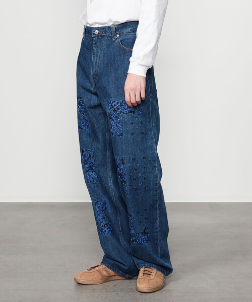 セール】NOMARHYTHM TEXTILE | バンダナ刺繍 デニムパンツ MEN（デニム