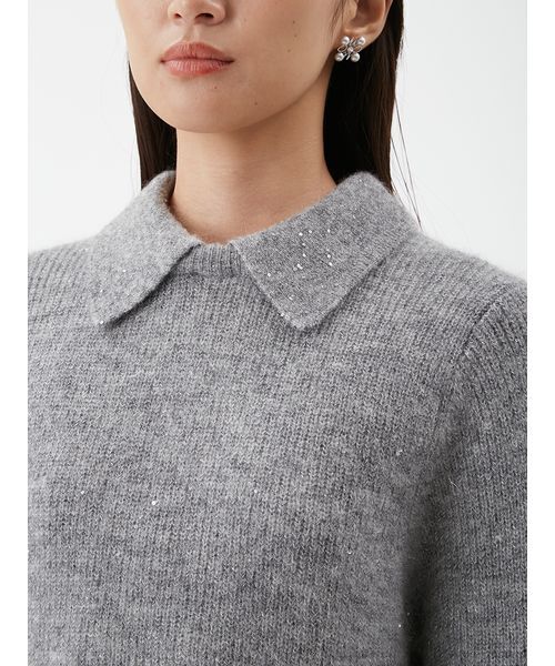 襟付きペプラムニットミニワンピース（ニット/セーター）｜Mila Owen