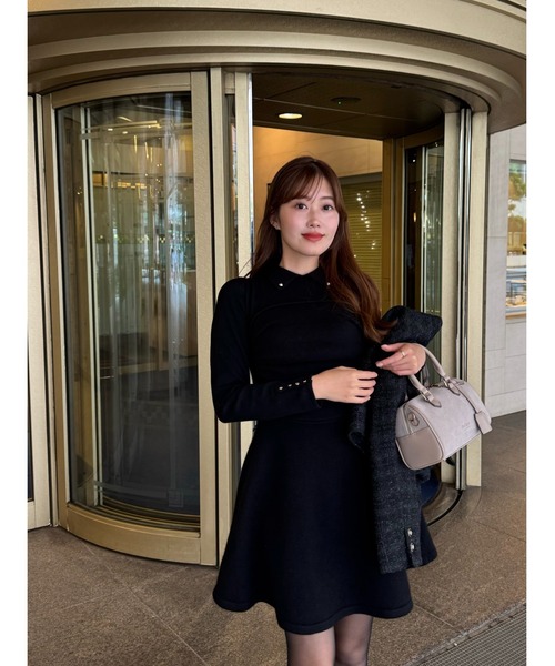 Paneled Flared Knit Mini Dress（ワンピース）｜Her lip to（ハー