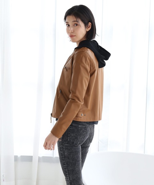 ラムレザーライダースジャケットシングル（ライダースジャケット