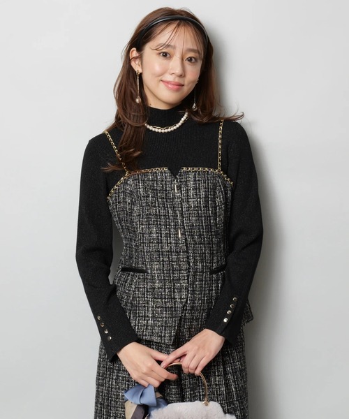 JUSGLITTY（ジャスグリッティー）の「チェーントリムツイードキャミ