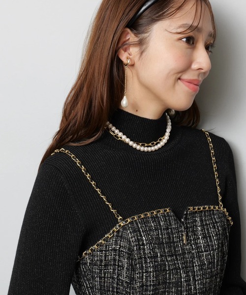 JUSGLITTY（ジャスグリッティー）の「チェーントリムツイードキャミ