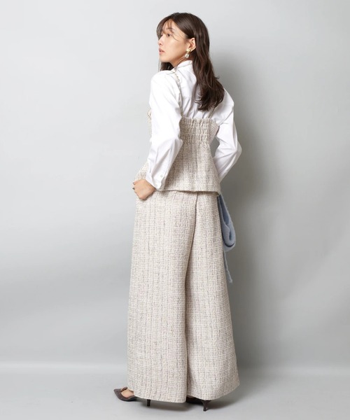 JUSGLITTY（ジャスグリッティー）の「チェーントリムツイードキャミ