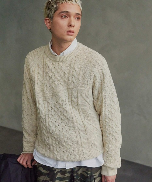 NIKE（ナイキ）の「NIKE CABLE KNIT SWEATER / ナイキ ケーブル ニット