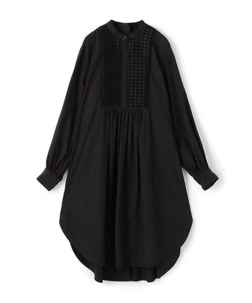 セール】ブラックコンビネーション ロングブラウス（シャツ/ブラウス