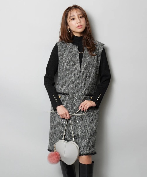 JUSGLITTY（ジャスグリッティー）の「ツイードジャンスカ（ワンピース