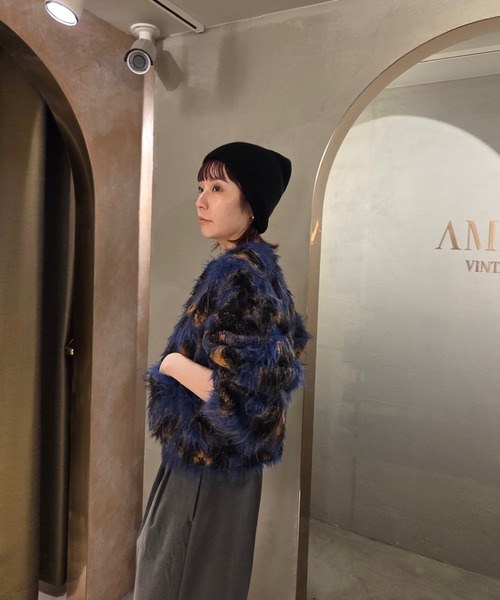 Ameri（アメリ）の「ANIMAL SHAGGY KNIT CARDIGAN（ニット/セーター
