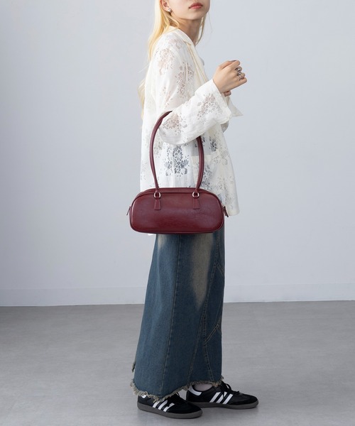 セール】【MAGASIN DE MODE Onjna】PUレザー ロングハンドルボストン