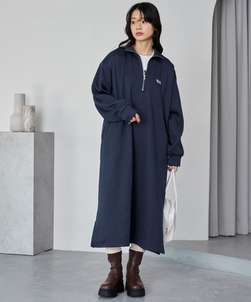 PENNEYS/ペニーズ 別注 THE FOX ロゴ ワンポイント刺繍 ハーフジップ裏