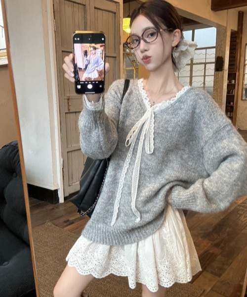 セール】Y2Kヴィンテージ風 レースキャミワンピース（ワンピース