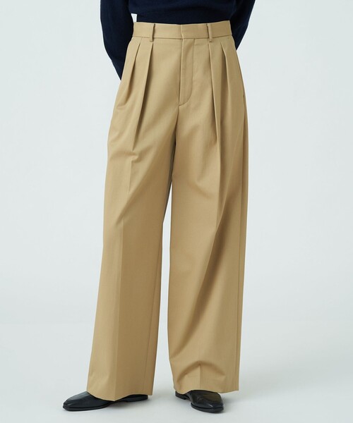 MACPHEE（マカフィー）の「□コットンチノ タックワイドパンツ