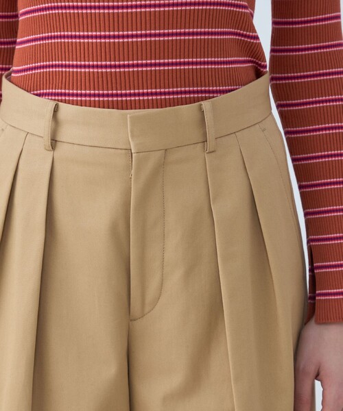 MACPHEE（マカフィー）の「□コットンチノ タックワイドパンツ