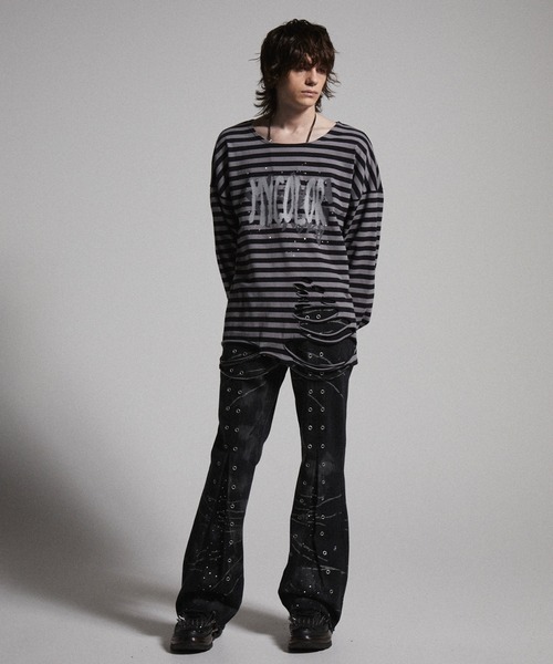 GRANCY】Crazy Design Skinny Flare Denim Pants / クレイジーデザイン