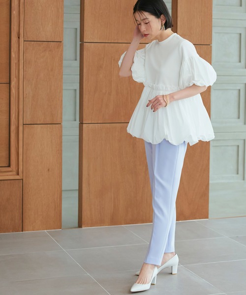 洗える ｜ 選べるデザイン異素材フリルカットソー（Aタイプ/バルーン