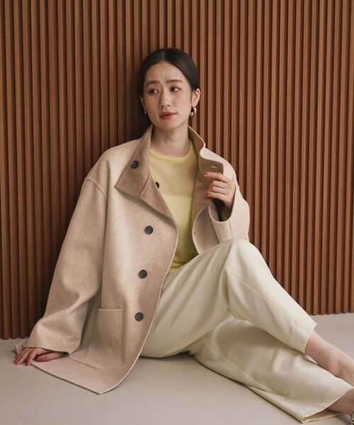 セール】バイカラー リバー Aライン コート（その他アウター）｜UNITED