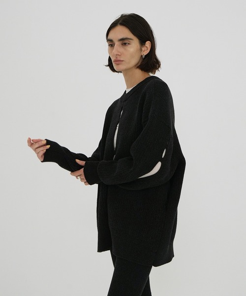 CLANE（クラネ）の「W FACE COLOR MIX HOLE SLEEVE C/D（カーディガン