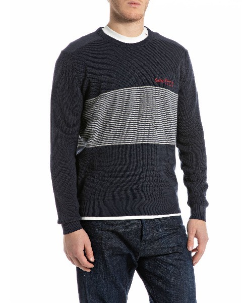 セール】コットンウールバイカラー ワッフルニット（ニット/セーター