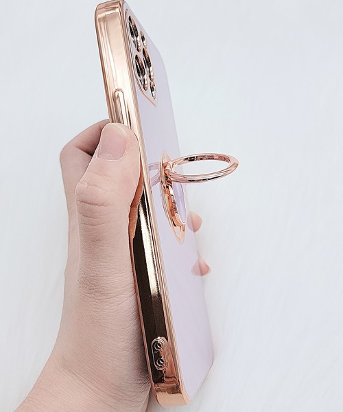セール】薄型 リング付き ゴールドフレーム iphoneケース