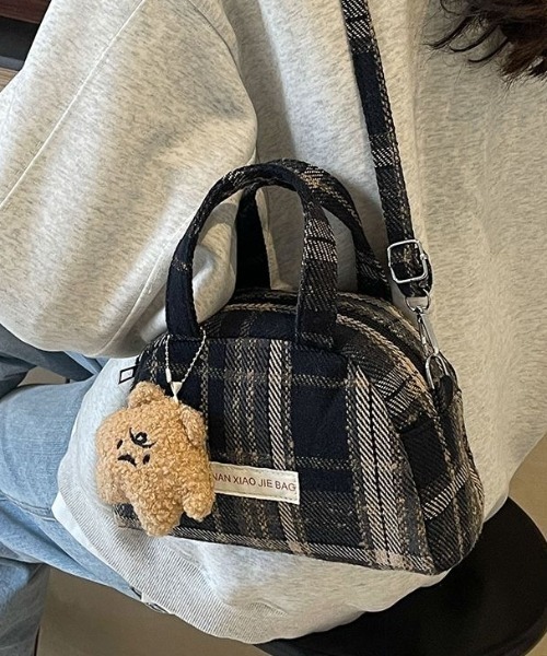 セール】【2タイプ生地選べる】2WAYミニ ハンド チェック柄ショルダー
