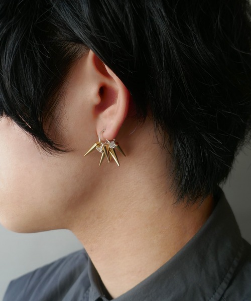 e.m.（イーエム）の「SILVER925ジルコニア×スタッズピアス M/メンズ