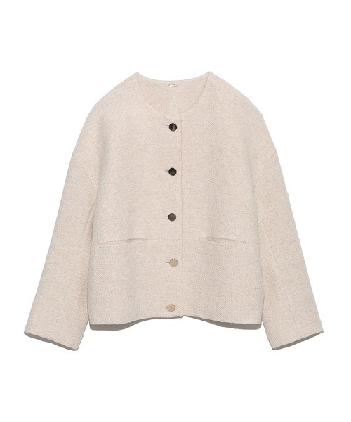 Mila Owen（ミラオーウェン）の「ノーカラーコクーン金釦ブレザー