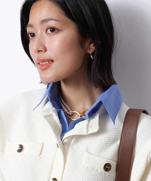 JUSGLITTY（ジャスグリッティー）の「衿付きカノコカーデ（ニット