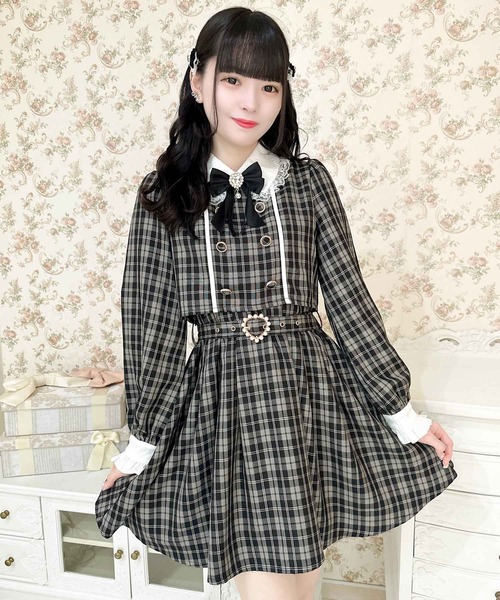 セール】ツーピー風ダブルボタンワンピース（ワンピース）｜ROJITA