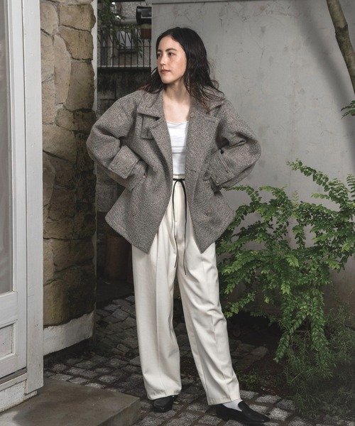 lawgy（ラウジー）の「curl double breasted belt point coat / カール