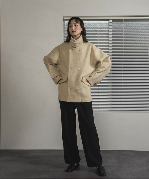lawgy（ラウジー）の「curl double breasted belt point coat / カール
