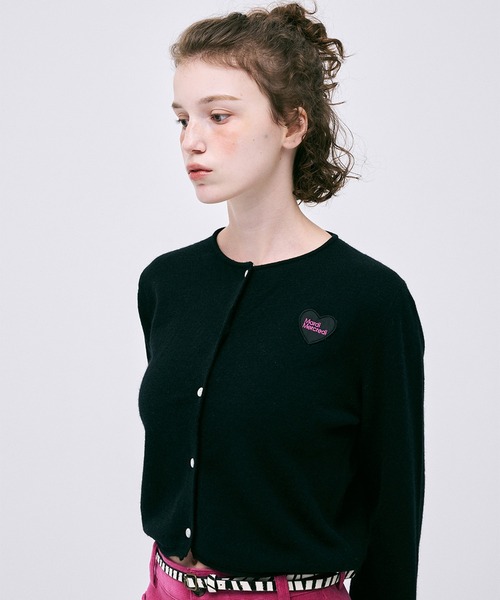 セール】RACCOON BLENDED CROPPED CARDIGAN HEART LOGO（カーディガン