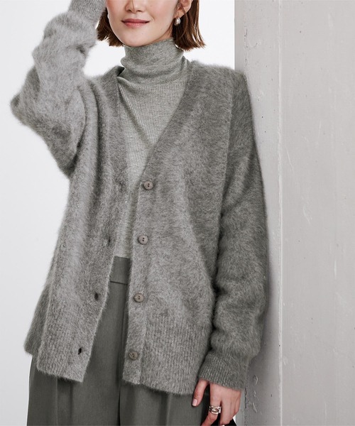 セール】カシミヤブレンドVネックニットカーディガン（カーディガン