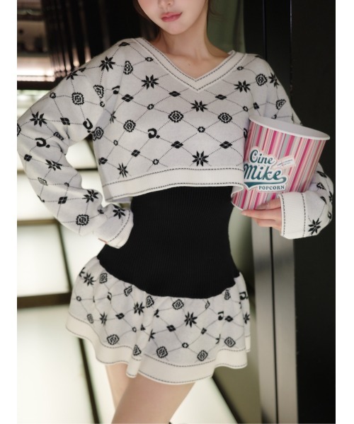 セール】アンサンブルスノーロゴニットミニワンピース（ワンピース